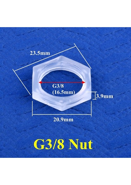 G3I8 Somun Stili 50 Parça 5~ Gıda Sınıfı Pp M5~ G"~g1" Altıgen Somun Dişli Akvaryum Balık Tankı Hava Pompası Hortum Konnektörleri Sulama Su Borusu Bağlantısı (Yurt Dışından)