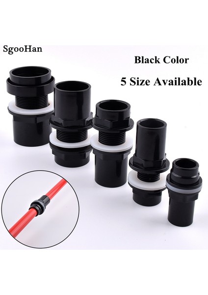 50 mm Rondela Stili 5 Adet Id 20 ~ 50MM Siyah Pvc Boru Akvaryum Kalınlaşmak Balık Tankı Konnektörü Su Deposu Giriş Çıkışı Ortak Drenaj Upvc Boru Adaptörü Parçaları (Yurt Dışından) fiyatları