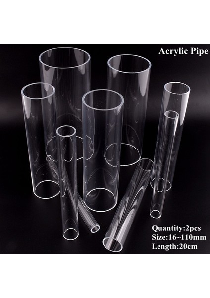 Dış Çap 63MM Stili 2 Adet ~ Şeffaf Akrilik Akvaryum Balık Tankı Pleksiglas Su Temini Tüp Bahçe Sulama Sulama Armatürleri 20CM (Yurt Dışından) fiyatları