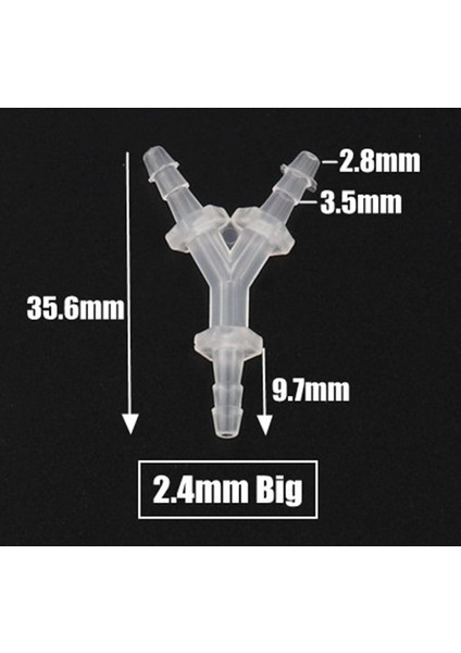 2.4mm Büyük Pagoda Stili 5 Adet 200~ Y-Tipi Tee Connectorlaste Sppliters Akvaryum Balık Tankı Hava Pompası Hortum Distribütör Konnektörü (Yurt Dışından)