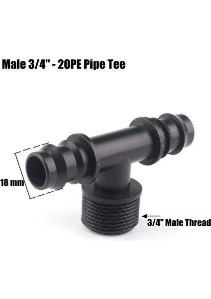 Erkek 3l4 16MM Tee Stilinde Okunan Tee Konnektörler Pe Sulama Borusu Konnektörü Mikro Sulama Sistemi Su Pagoda Konnektörleri (Yurt Dışından) modelleri
