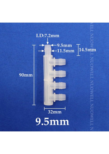 9.5mm Yan 5 Yollu Stil 5 Adet 5~.4~ Gıda Sınıfı Pp 4 Yollu 5 Yollu Hortum Ayırıcı Konnektör Akvaryum Balık Tankı Su Hava Hortumu Distribütörleri (Yurt Dışından)