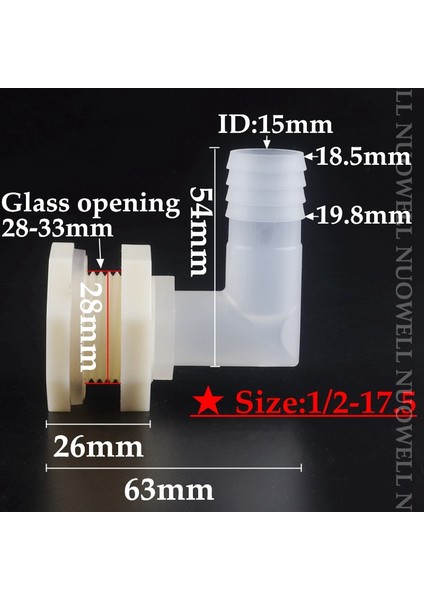 1l2-17.5 Stili 3 Adet G "akvaryum Giriş Su Tahliye Ortak Balık Tankı Hortum Bağlantısı Pagoda Dirsek Deniz Havuz Suyu Kovası Çıkış Aksesuarları (Yurt Dışından)