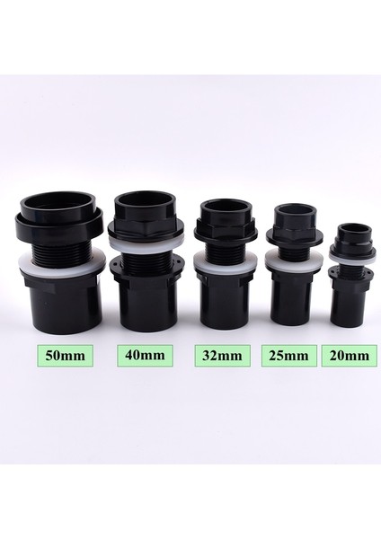 20 mm Rondela Stili 20 Adet Id 20 ~ 50MM Siyah Pvc Boru Akvaryum Kalınlaşmak Balık Tankı Konnektörü Su Deposu Giriş Çıkışı Ortak Drenaj Upvc Boru Adaptörü Parçaları (Yurt Dışından) fırsatları