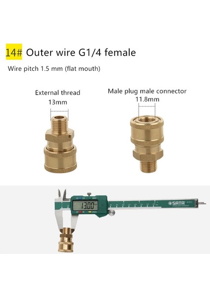 TYPE14 Tarzı Bakır Yüksek Basınçlı Hızlı Bağlantı Araba Yıkama Adaptörü Su Tabancası Hidrolik Bağlayıcılar Bahçe Sulama Için Kaplinler (Yurt Dışından)