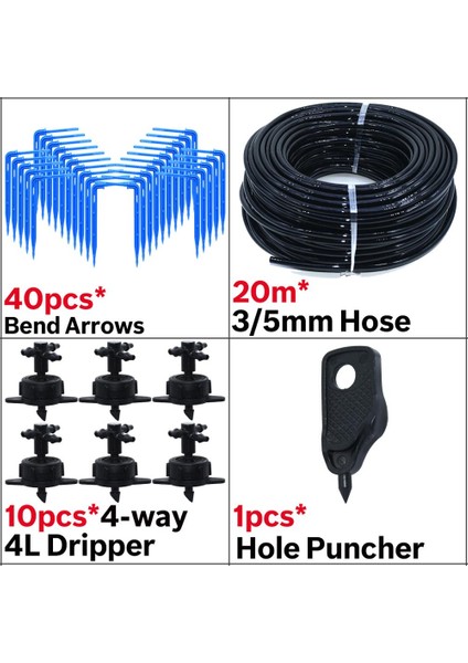 KSL01-KIT029-4L-4WAY Stili Sera Damla Sulama 4 Yollu Damla Ok Pot Bahçe Çim 10SETSET Için 2 Yollu Verici Sulama Sulama Sistemi (Yurt Dışından)