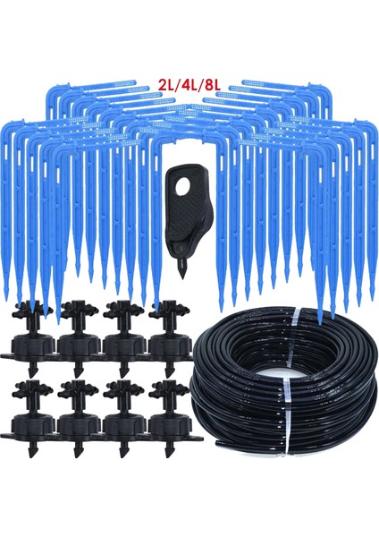 KSL01-KIT029-4L-4WAY Stili Sera Damla Sulama 4 Yollu Damla Ok Pot Bahçe Çim 10SETSET Için 2 Yollu Verici Sulama Sulama Sistemi (Yurt Dışından) modelleri