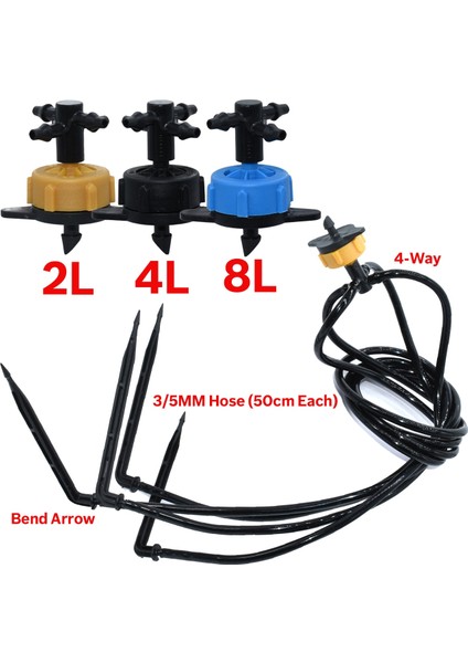 KSL01-KIT029-4L-4WAY Stili Sera Damla Sulama 4 Yollu Damla Ok Pot Bahçe Çim 10SETSET Için 2 Yollu Verici Sulama Sulama Sistemi (Yurt Dışından) indirimleri