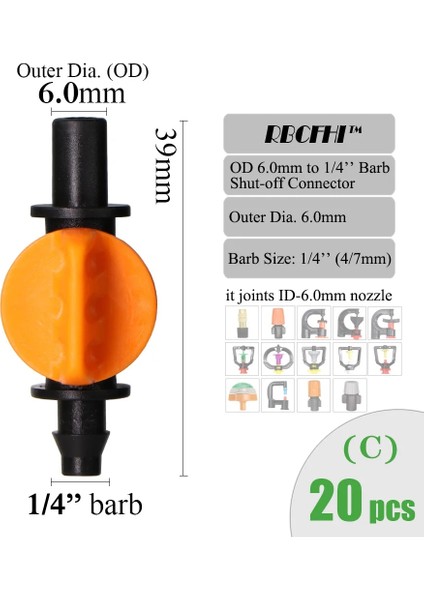 AX100 Adet Tarzı Rbcfhı Id- Bahçe Idod-6.0icro Nozullar Için Konnektörler Sprinkler Sulama Sulama Kaplin Adaptörü Kazıkları (Yurt Dışından)