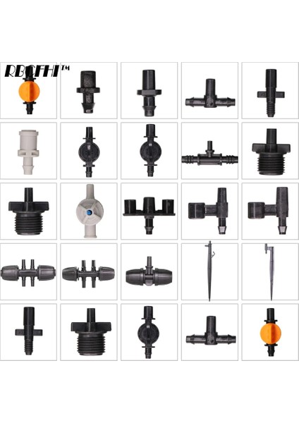 AX100 Adet Tarzı Rbcfhı Id- Bahçe Idod-6.0icro Nozullar Için Konnektörler Sprinkler Sulama Sulama Kaplin Adaptörü Kazıkları (Yurt Dışından)