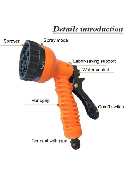 Turuncu Tarzı 75FT-22.5M Uzatılmış Genişletilebilir Bahçe Su Tabancası Hortumu Ft Sihirli Pvc Makara Borusu Witraying Modu Bahçe Çiftliği Sulama Için Su Tabancası Araba Yıkama (Yurt Dışından) fırsatları