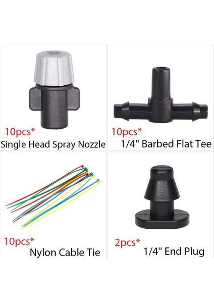 Q Stili Bahçe Damla Sulama Kiti Mikro Mist Sprey Soğutma Sistemi Hortumu Tee Konnektörlü Otomatik Sulama Yağmurlama Damlatıcı (Yurt Dışından)