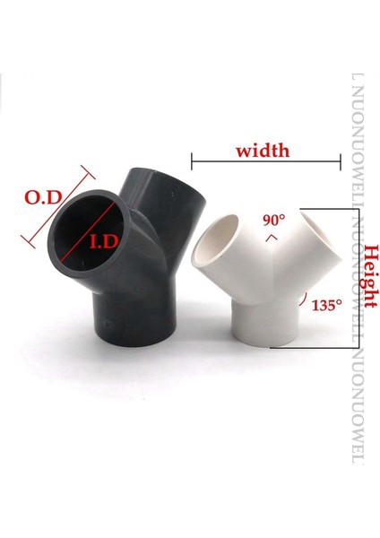 Beyaz Stil 20 mm 1 Adet Pvc Tee Konnektör Su Besleme Borusu Ortak Y Eğimli Üç Yollu Üç Çatallı Boru Ek Parçaları Plastik Akvaryum Su Boru Ek Parçaları (Yurt Dışından) fırsatları