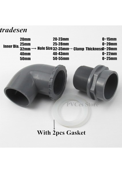 Beyaz Stil ID50MM I.D20~50MM Pvc Akvaryum 90° Dirsek Drenaj Konnektörü Balık Tankı Taşma Derzleri Su Giriş Çıkışı Besleme Borusu Drenaj Bağlantı Parçaları (Yurt Dışından) fiyatları
