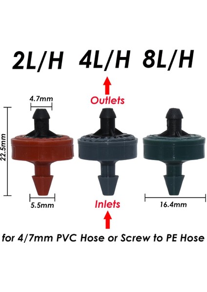 SPL11-106-25PCS Stili Sprycle L 4l 8l Basınç Dengeleyici Yayıcı Damlatıcı Kendi Kendini Temizleyen Damla Sulama Suyu Regülatörü E Hortum Delgeç (Yurt Dışından)
