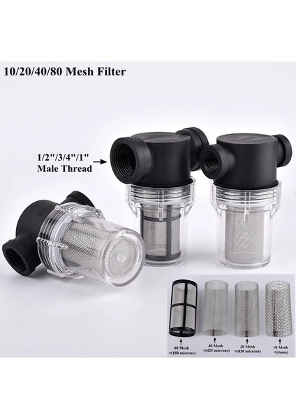 1ı2 Inç 40 Mesh Stili 1 Bilgisayar Inç Bahçe Sulama Filtresi Gölet Sulama Filtresi Akvaryum Balıkları Tankı Su Pompası Süzgeç 10 ~ 80 Mesh Filtre Ekranı (Yurt Dışından)
