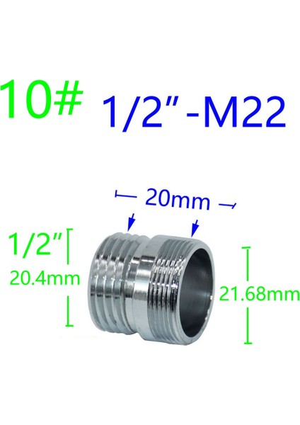 No 9 Tarzı Gümüş Iplik Konnektör Pirinç Musluk Dönüşüm Onarım Musluk Adaptörü Için 1 Adet (Yurt Dışından)
