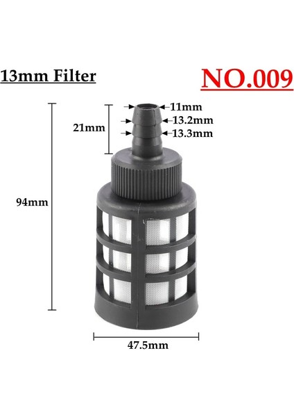 NO.009 Stili 5 Adet 10 Çeşit 8 ~ 14MM Hortum Boru Filtresi Araba Yıkama Bahçe Sulama Püskürtücü Pompa Filtreleme Net Süzgeç Paslanmaz Çelik Hasır Filtre (Yurt Dışından)