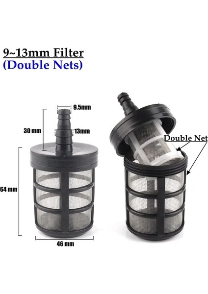 NO.009 Stili 5 Adet 10 Çeşit 8 ~ 14MM Hortum Boru Filtresi Araba Yıkama Bahçe Sulama Püskürtücü Pompa Filtreleme Net Süzgeç Paslanmaz Çelik Hasır Filtre (Yurt Dışından)