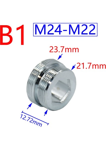 M22 x M16 Stili Gümüş 1 Dişli Konnektör Pirinç Musluk Adaptörü Için Musluk Konektörü 1 Adet (Yurt Dışından)