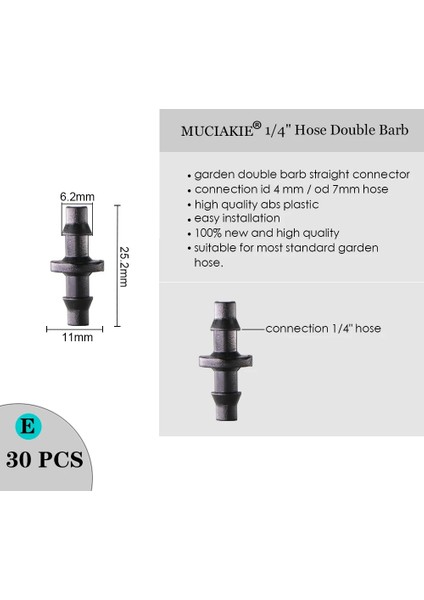 E Stili Mucıakıe Sprinkler Irrigatio Inch Barb Tee Tek Çift Dikenli Dikenli Su Borusu Konnektörleri Hortum Bahçe Uydurma Için (Yurt Dışından)
