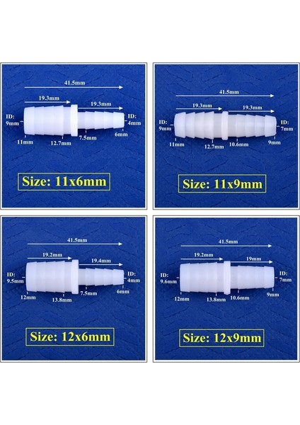 12X6MM Pe Stili 5 Parça 5~~12MM 2.4~9mm Pe Plastik Pagoda Doğrudan Konektörü Azaltarak Akvaryum Tankı Hava Pompası Adaptörü Sulama Borusu Hortum Bağlantısı (Yurt Dışından) fırsatları