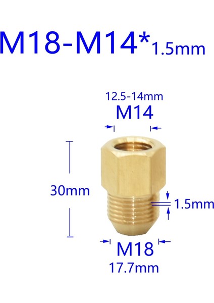 M18 x M14 x 1.5 mm Stili Fıskiyeli Su Arıtma Musluğu Bakır Bağlantı Parçaları Diş Aralığı Için Pirinç Dişli Konnektör Erkek Dişi (Yurt Dışından)
