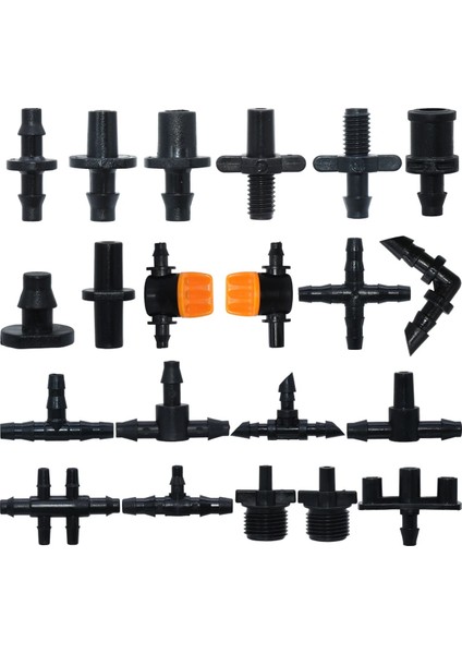 KSL01-KIT019-50PCS Tarzı Kesla Sulama Yağmurlama Inç Çift Dikenli Tee Tek Dirsek Su Borusu Konnektörü Hortum Bahçe Nozzl Için Uydurma Onarım (Yurt Dışından) modelleri