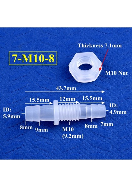 7-M10-8 Stili 20 Parça 5~ Altıgen Somun M6~M10 Ila 3~8mm Pp Pagoda Doğrudan Konnektörler Akvaryum Tankı Hava Pompası Adaptörü Bahçe Sulama Sistemi Hortum Bağlantıları (Yurt Dışından)