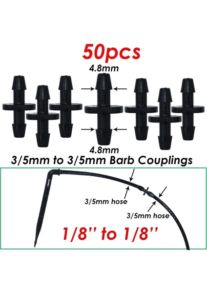 KSL01-267-50PCS Tarzı Kesla Bahçe Su Konnektörü Damla Sulama Için '' & '' Hortum Hortum Aksesuarları Ortak Dikenli Tees Çapraz Müh Fiş Adaptörleri (Yurt Dışından)