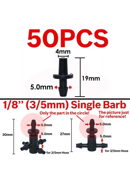 KSL01-267-50PCS Tarzı Kesla Bahçe Su Konnektörü Damla Sulama Için '' & '' Hortum Hortum Aksesuarları Ortak Dikenli Tees Çapraz Müh Fiş Adaptörleri (Yurt Dışından) modelleri