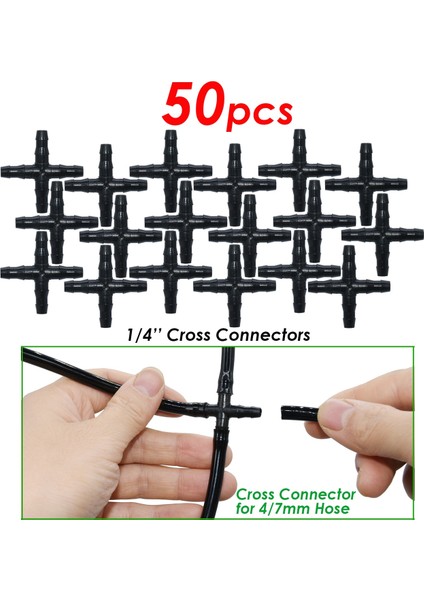 KSL01-267-50PCS Tarzı Kesla Bahçe Su Konnektörü Damla Sulama Için '' & '' Hortum Hortum Aksesuarları Ortak Dikenli Tees Çapraz Müh Fiş Adaptörleri (Yurt Dışından) fırsatları