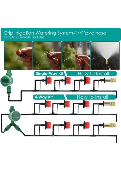 KSL01-019-15M Stili Kesla mm Hortum Mikro Damla Sulama Sulama Kitleri Sistem Otomatik Ayarlanabilir Atomize '' Damlatıcı Bahçe Serası (Yurt Dışından) indirimleri
