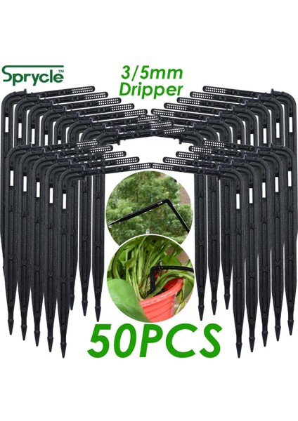 SPL11-275-50PCS Tarzı Sprycle 50X Viraj Ok Damlatıcı '' Hortum Bahçe Sulama Için Mikro Damla Sulama Kiti Verici Tasarruf Damlalık Sera (Yurt Dışından) fırsatları
