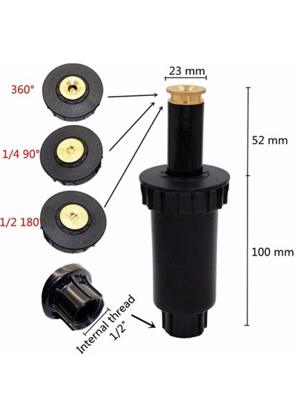 90 Derece Stili Inç Iç Diş Derecesi Peyzaj Popup Sprinkler Bahçe Suyu Sulama Dişli Tahrik Püskürtme Memesi (Yurt Dışından) modelleri