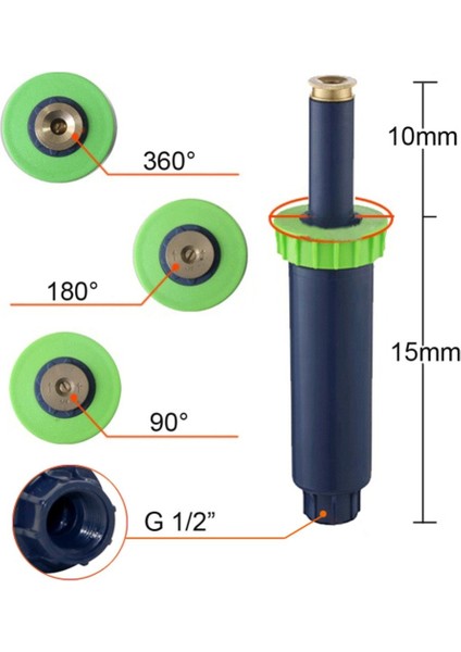 90 Derece Stili Inç Iç Diş Derecesi Peyzaj Popup Sprinkler Bahçe Suyu Sulama Dişli Tahrik Püskürtme Memesi (Yurt Dışından) fırsatları