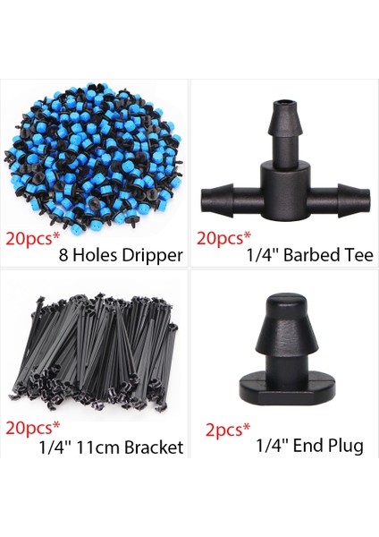 B Tarzı Bahçe Damla Sulama Kiti Mikro Mist Sprey Soğutma Sistemi Hortumu Tee Konnektörlü Otomatik Sulama Yağmurlama Damlatıcı (Yurt Dışından)