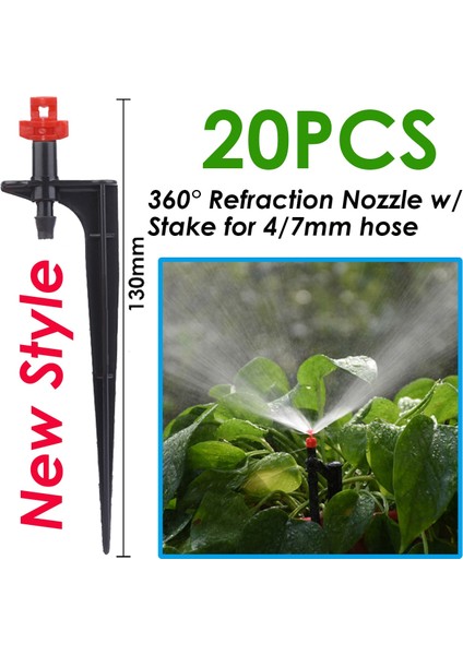 YENİ-360-20PCS Tarzı Kesla Derece Kırılma Memesi Yağmurlama Başlığı Diş Bağlantısı Sera Için Bahçe Sulama Mist Püskürtücü (Yurt Dışından)