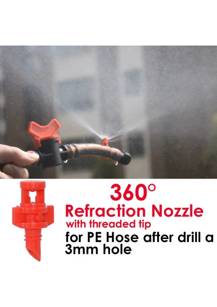 YENİ-360-20PCS Tarzı Kesla Derece Kırılma Memesi Yağmurlama Başlığı Diş Bağlantısı Sera Için Bahçe Sulama Mist Püskürtücü (Yurt Dışından) fiyatları