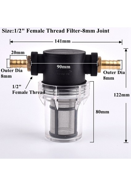 1ı2 Inç-8mm Stili 1 Bilgisayar "bahçe Sulama Hortumu Filtre Tarımsal Sulama Filtresi Akvaryum Balıkları Tankı Pagoda Bakır Ortak Su Pompası Süzgeç Mesh (Yurt Dışından)