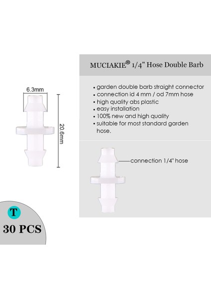 T Stili Mucıakıe Sprinkler Irrigatio Inch Barb Tee Tek Çift Dikenli Dikenli Su Borusu Konnektörleri Hortum Bahçe Uydurma Için (Yurt Dışından)