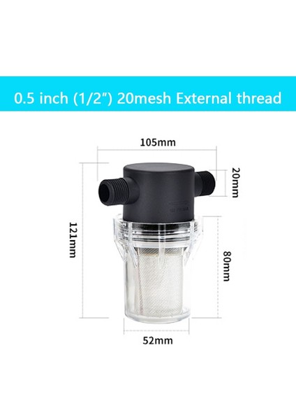 0,5 Inç 20 Gözlü Ext Stili Bahçe Sulama Filtresi '' '' 1 '' Plastik Sulama Sistemi Kirlilik Ön Filtresi Su Ürünleri Ev Su Borusu Filtresi (Yurt Dışından)