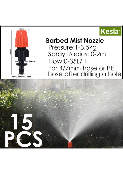 KSL01-KIT098-15PCS Tarzı Kesla Sera Sulama Yağmurlama Damlatıcı Damla Sulama Bahçe Ayarlanabilir Sis Yayıcılar Kazık Mikro Sprey Döner Nozul (Yurt Dışından) fırsatları