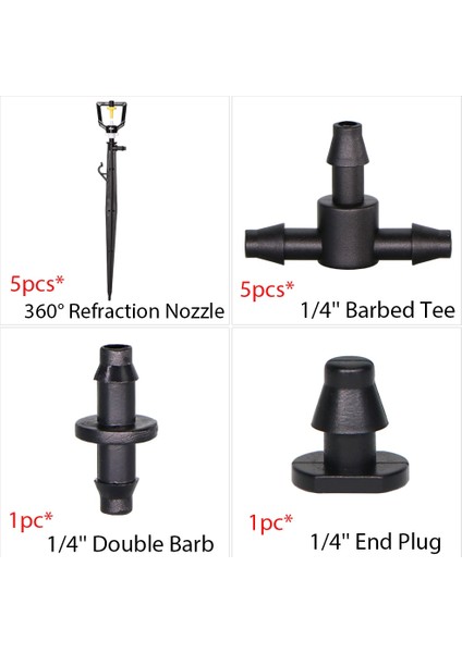P Stili Bahçe Damla Sulama Kiti Mikro Mist Sprey Soğutma Sistemi Hortumu Tee Konnektörlü Otomatik Sulama Yağmurlama Damlatıcı (Yurt Dışından)