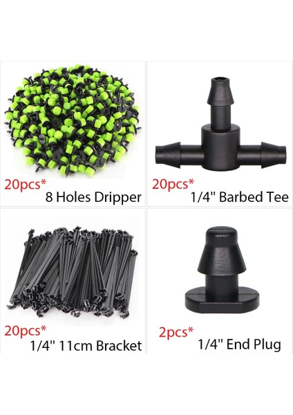 C Stili Bahçe Damla Sulama Kiti Mikro Mist Sprey Soğutma Sistemi Hortumu Tee Konnektörlü Otomatik Sulama Yağmurlama Damlatıcı (Yurt Dışından)