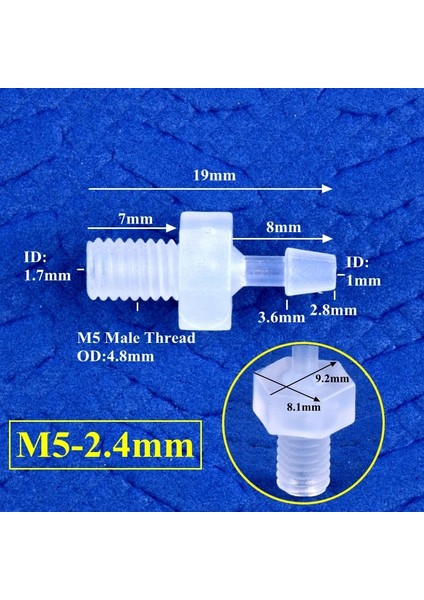 M5-2.4mm Stili 20 Parça 5~ 2~10MM Pp Pagoda Doğrudan Konnektörlere Iplik Akvaryum Tankı Adaptörü Sulama Sistemi Su Borusu Hortum Bağlantıları (Yurt Dışından)