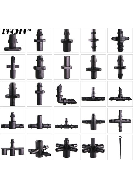 E X50PCS Stili Rbcfhı Bahçe Sulama Konnektörleri Dikenli Tek Çift Tee Dirsek Damla Ok Çapraz Kaplin Sulama Hortum Uydurma (Yurt Dışından) fiyatları