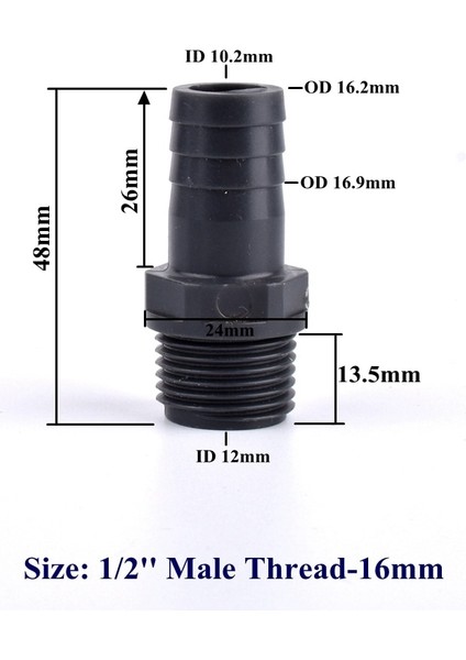 Luoditong Shop 1l2 İNÇ-16MM Stili 1 Parça '' ~ 1'' Upvc Pagoda Erkek Konu Konnektör Bahçe Sulama Aksesuarları Su Borusu Hortum Ortak Akvaryum Balık Tankı Adaptörü (Yurt Dışından)