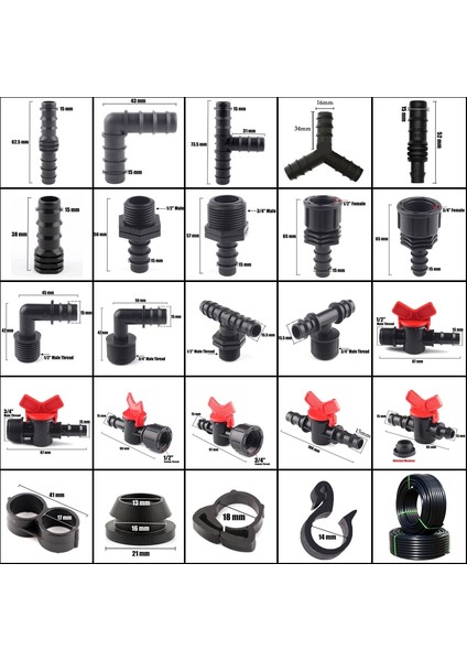 M1L2-16MM Tişört Stili 2 Adet Bahçe Sulama Hortumu Konnektörleri Pe Boru Eklemleri Eşit Dirsek Düz Konnektör Tarımsal Sulama Sistemi Ek Parçaları (Yurt Dışından) fiyatları