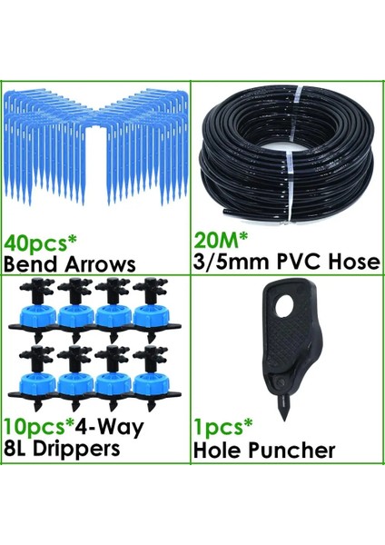 SPL11-040-8L-4WAY Stili Sera Damla Sulama 4 Yönlü Bükme Ok Damlatıcı 2 Yönlü Verici Sulama Sistemi Pot Bahçe Çim Seti Için Damlalık (Yurt Dışından)